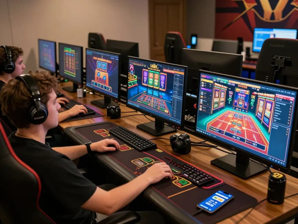 Engaged player using dinamit4d app on gaming screen during an intense online session