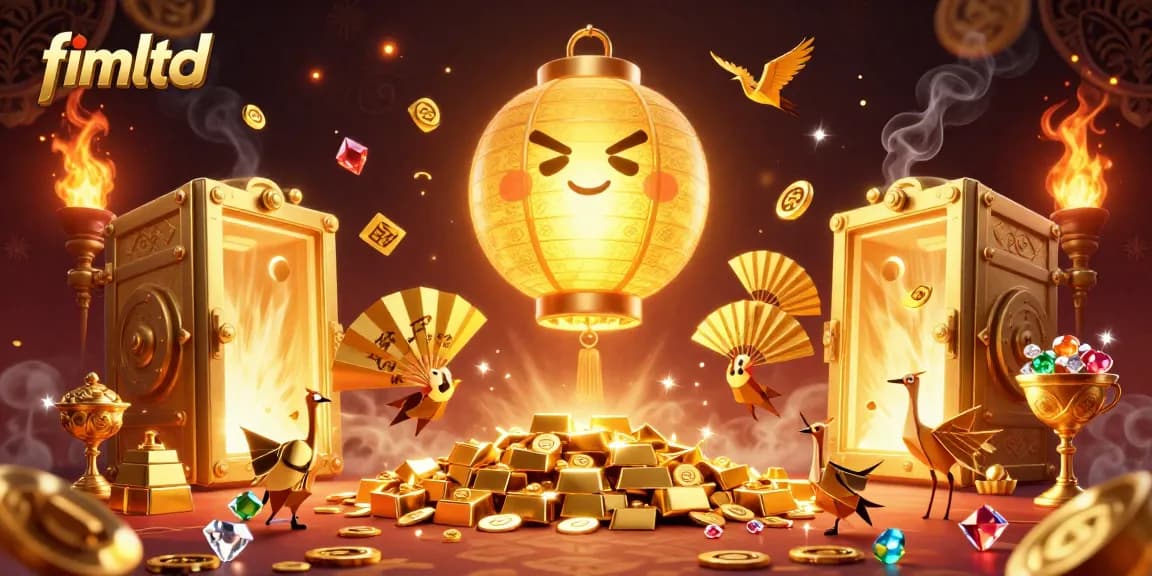 Experience the magic of fimltd with this captivating casino scene featuring golden spirits and treasures.