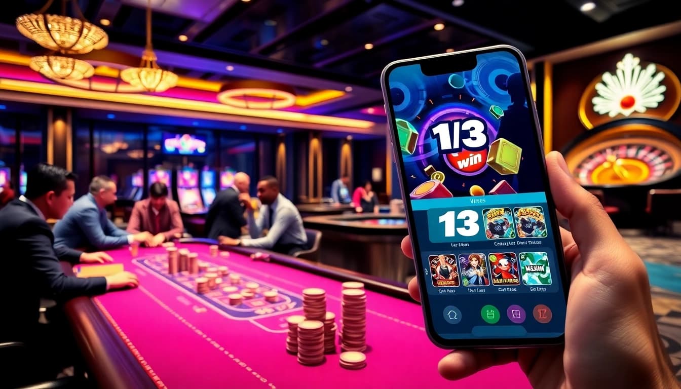 The 13win app enhances your online gambling experience with a dynamic casino interface showcasing vibrant tables and engaging gameplay.