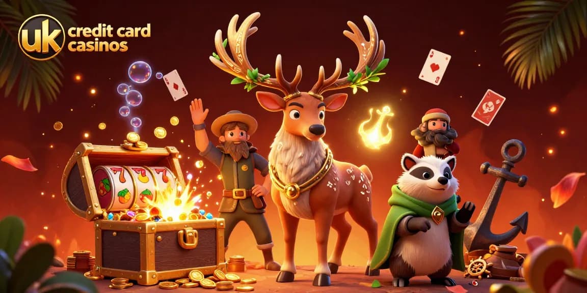 Experience exciting gameplay and bonuses at top UK credit card casinos with this vibrant illustration.