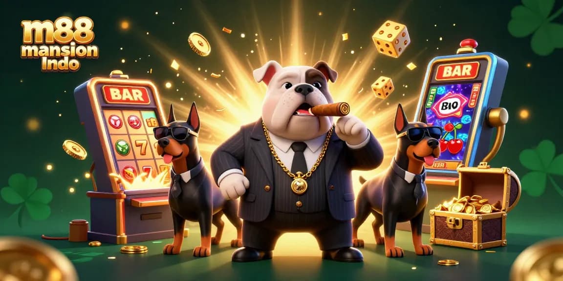 Bergabunglah dengan keseruan di m88 mansion Indo saat seekor bulldog bos mafia memimpin suasana kasino yang mendebarkan.
