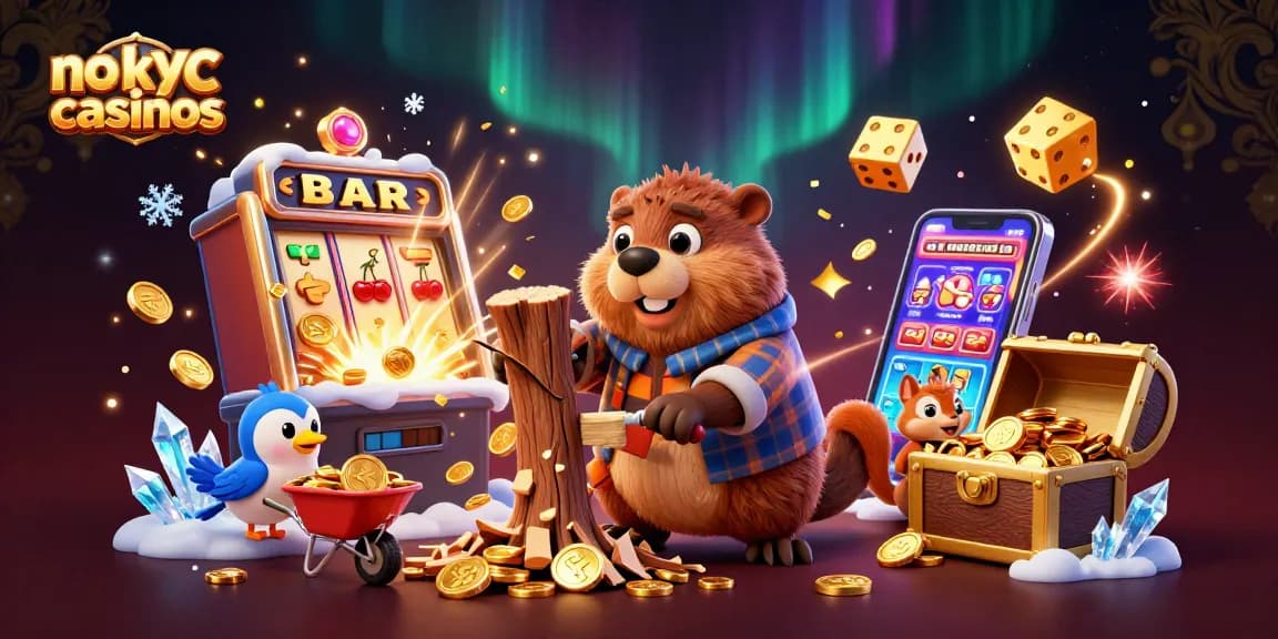Experience thrilling no kyc casinos with beaver changing coins into excitement and gold!