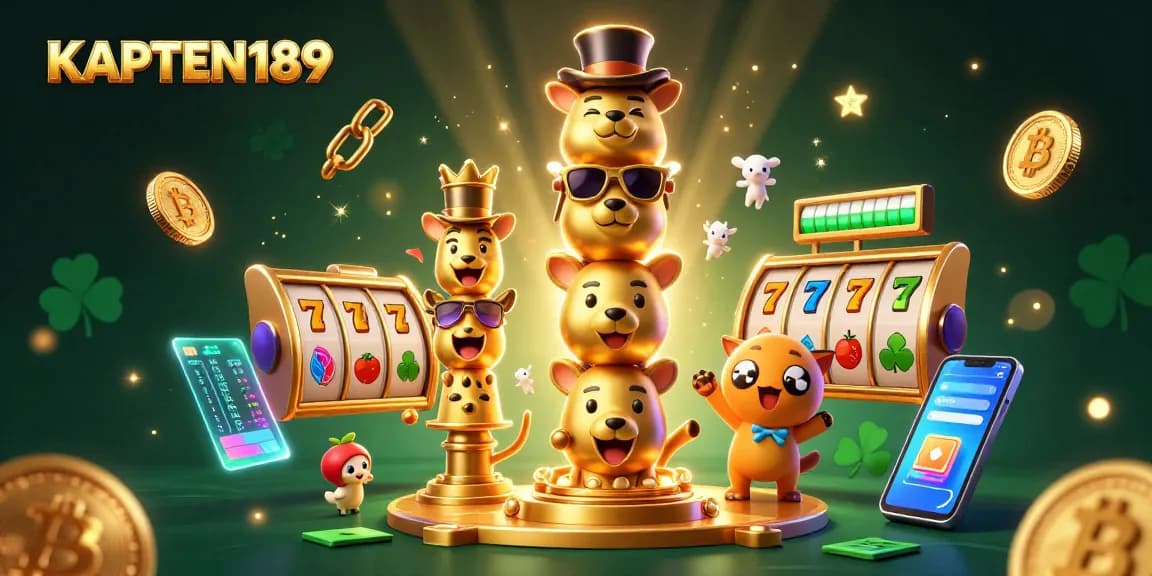 KAPTEN189 menghidupkan semangat bermain slot online dengan simbol keberuntungan di atas latar yang memukau.