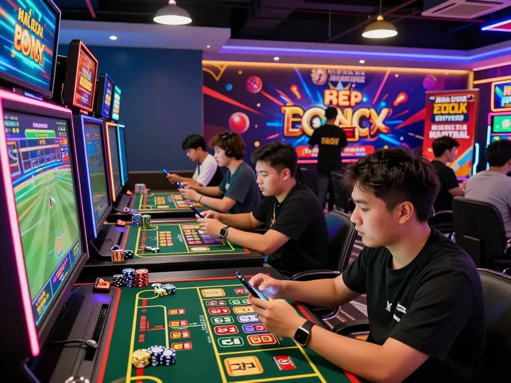 Exciting betting atmosphere at Nhà Cái Kuwin with players enjoying various gaming experiences.
