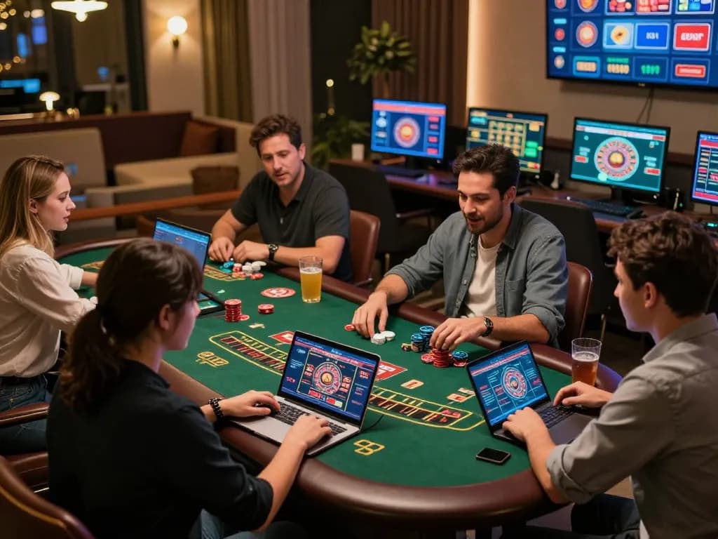VK88 enthusiasts enjoying live dealer games at home, showcasing strategic gameplay and modern gaming setups.