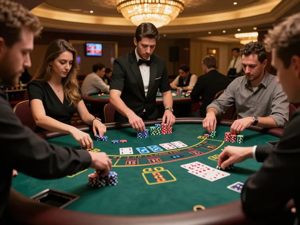 xx88 players engaged in strategic blackjack gameplay at a dynamic casino table.