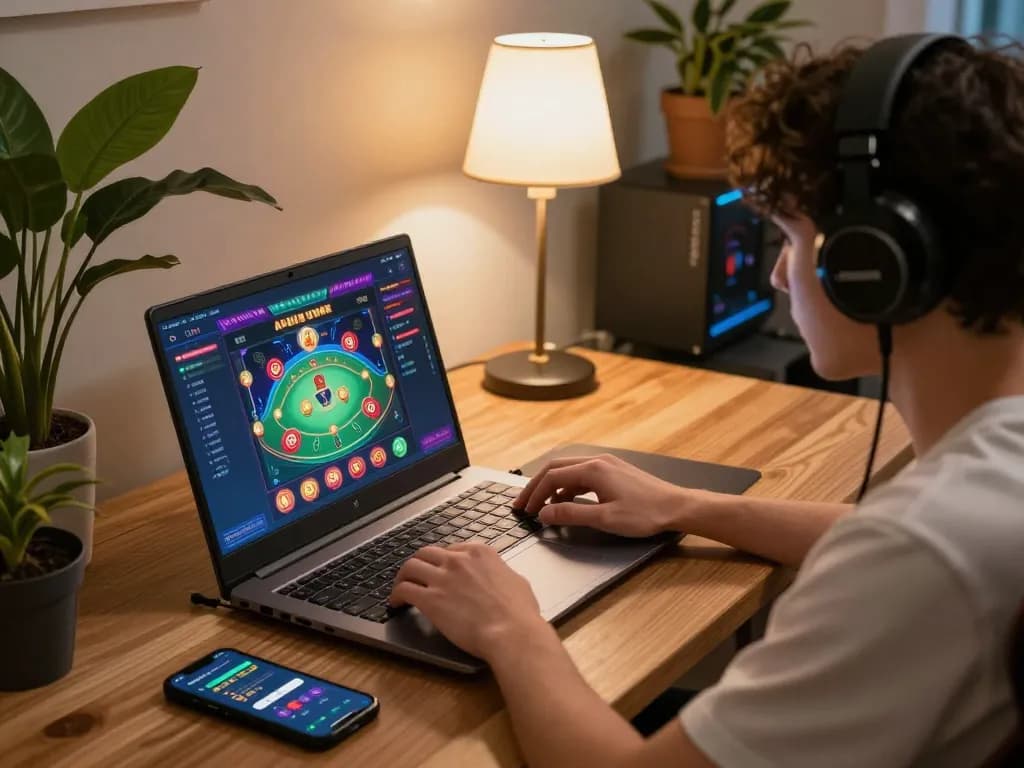Engage in thrilling gameplay on TR88 with an immersive online casino interface and strategic gaming setup