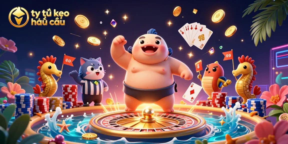 Experience the thrill of tỷ lệ kèo nhà cái with vibrant underwater casino elements and engaging characters.