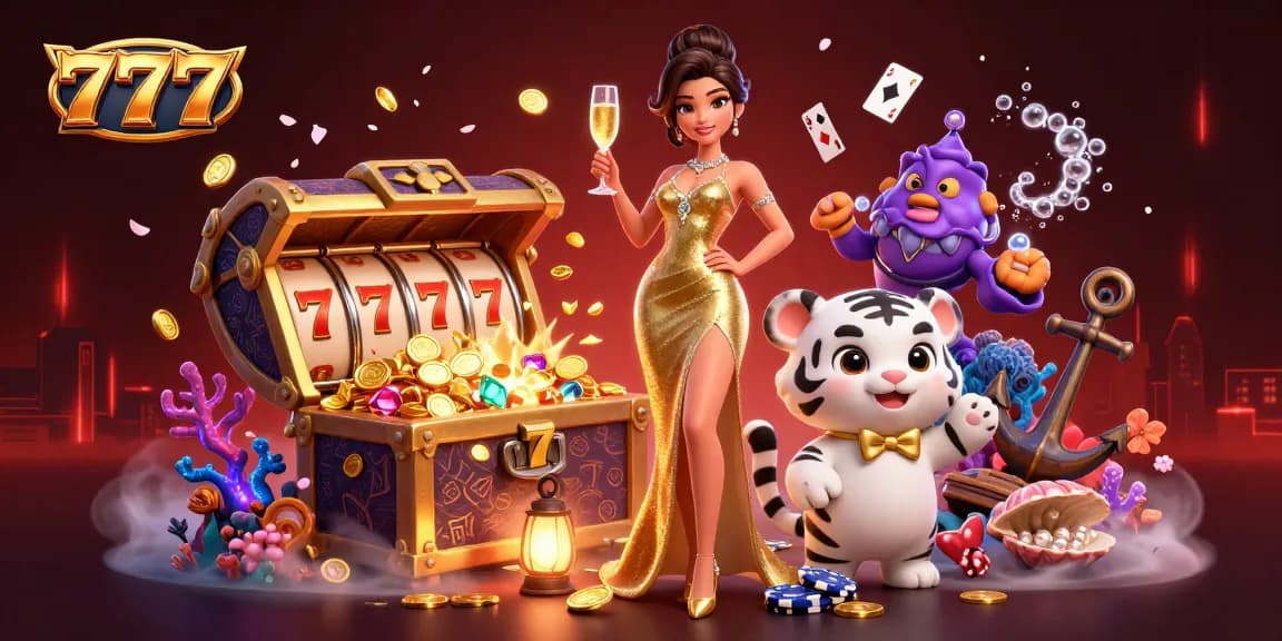 Win big with 777 at our extravagant casino featuring glamorous characters and exciting game elements.