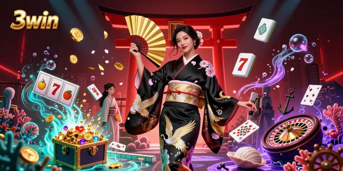 Experience thrilling wins with 3win in this vibrant casino scene featuring slot reels and dynamic game elements.