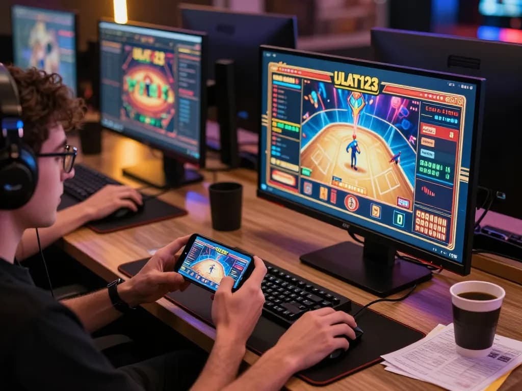 Engaging moment at ulat123 online casino where a player focuses on winning strategies and gameplay.