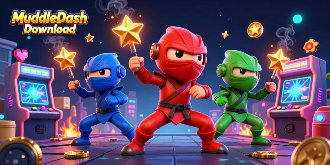 Engage with MuddleDash Download for thrilling gameplay in this vibrant 3D casino-inspired scene.