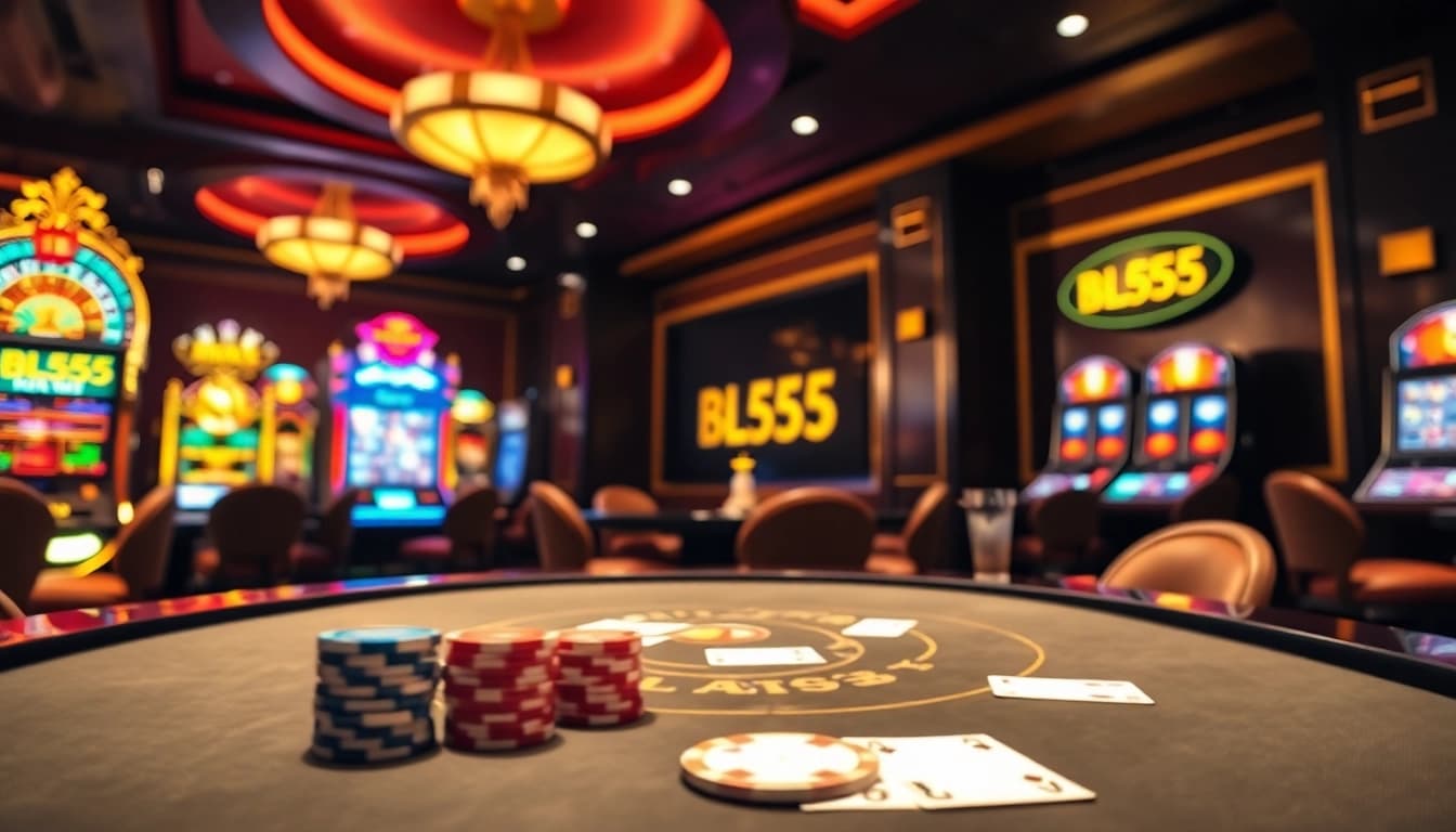 Experience the excitement at BL555 casino with vibrant poker and roulette games in a luxurious setting.