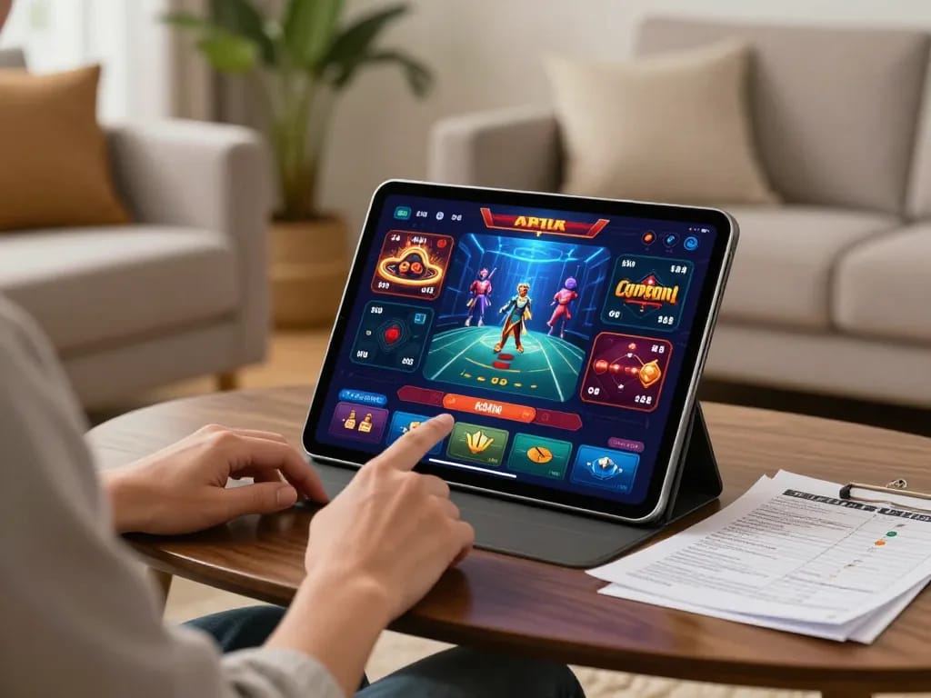 The user navigates various games on the RR88 casino app, showcasing a vibrant online gaming experience.