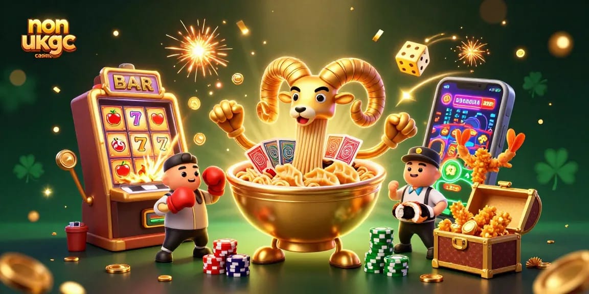 Engage with non ukgc casinos through a vibrant 3D casino scene illustrating game excitement.