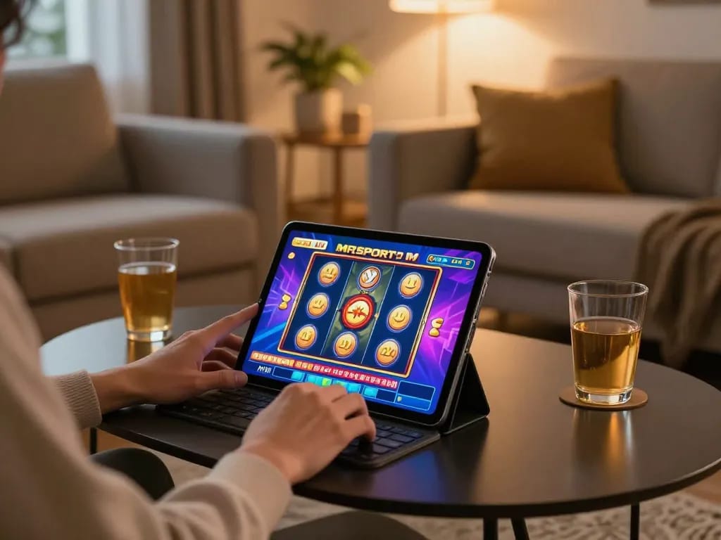 Engaging in mobile slot gaming with MPOSPORT Slot at situs tonysitaliancuisine in a cozy home environment