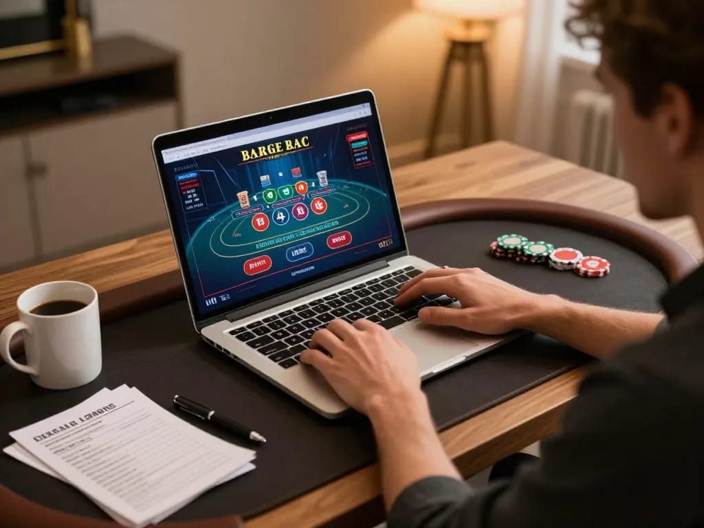 Experience engaging online baccarat action at lv88seo with a stylish home setup.