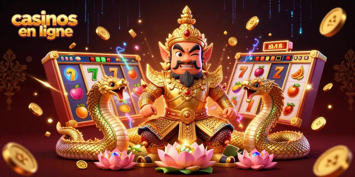 Vivez une expérience de jeu palpitante dans les casinos en ligne avec des éléments 3D vibrants dans une scène dynamique.