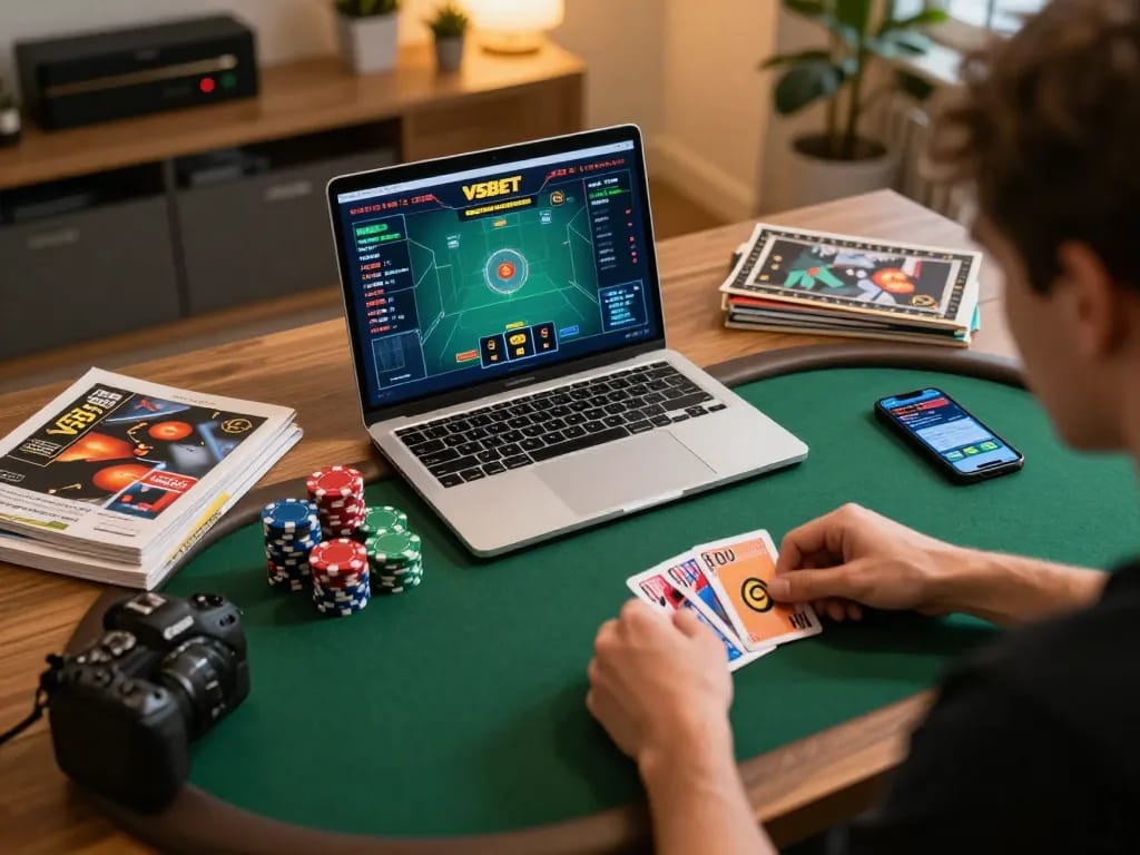 Engaging gameplay on VSBET's poker interface with a player focused on winning strategies.