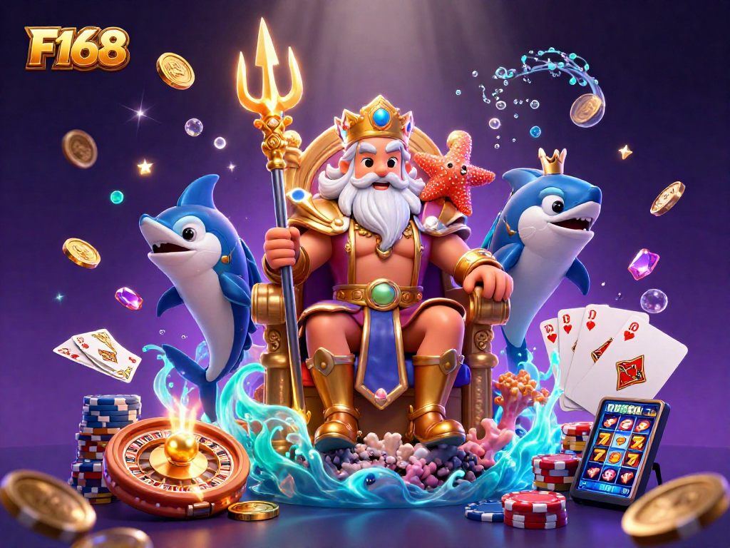 Experience the thrill of F168 with dynamic casino elements and vibrant characters in 3D!