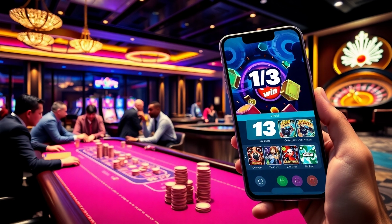 The 13win app enhances your online gambling experience with a dynamic casino interface showcasing vibrant tables and engaging gameplay.