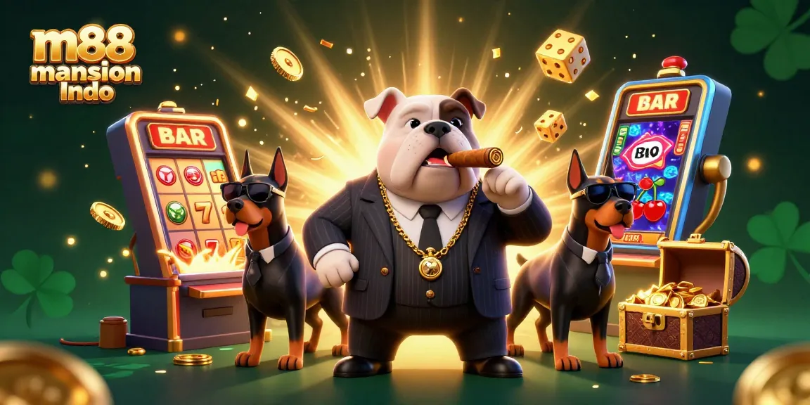 Bergabunglah dengan keseruan di m88 mansion Indo saat seekor bulldog bos mafia memimpin suasana kasino yang mendebarkan.