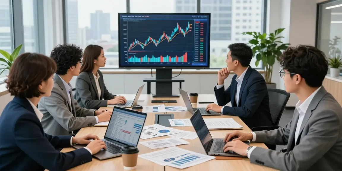 Professional financial consulting session at https://aisa.org.uk with team analyzing investment trends and strategies