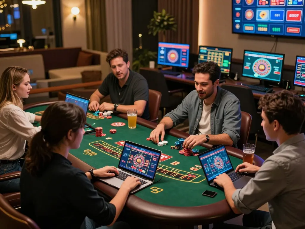 VK88 enthusiasts enjoying live dealer games at home, showcasing strategic gameplay and modern gaming setups.