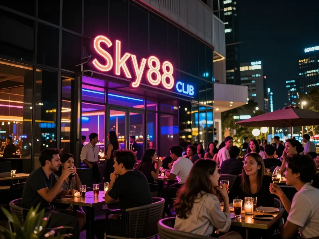 Sky88 Club attracts visitors with vibrant nightlife, stunning architecture, and engaging atmosphere