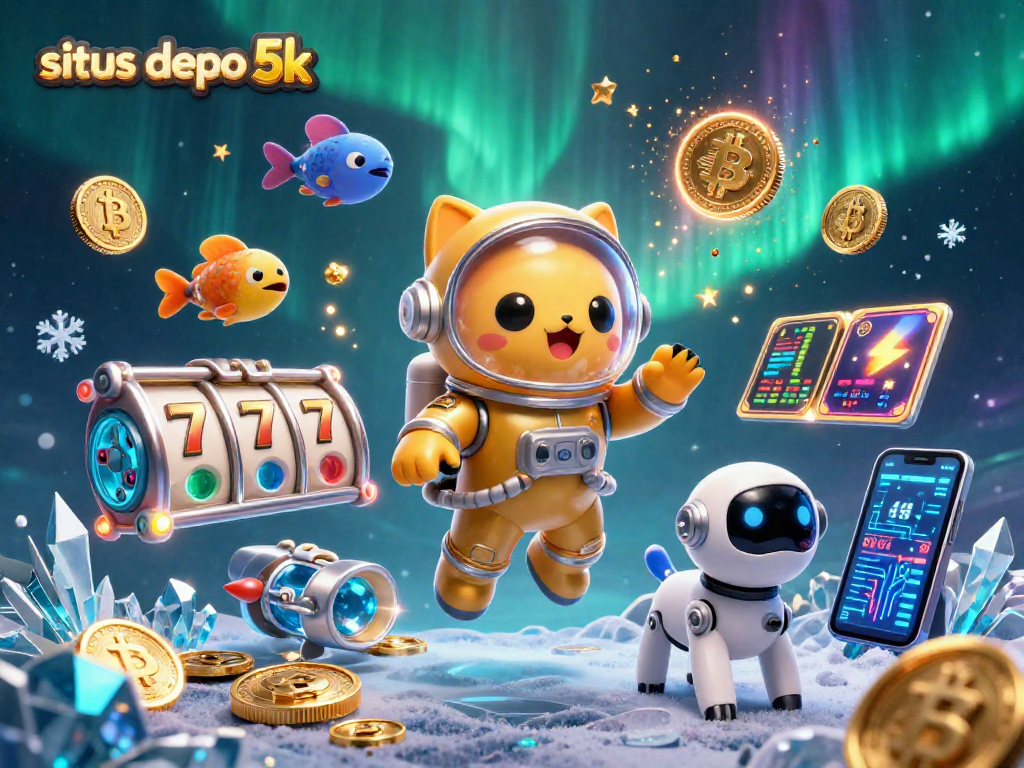 Navigate the exciting world of situs depo 5k with neon coins and dynamic slot elements.