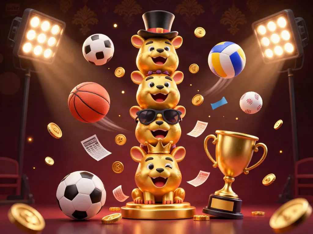Experience excitement with indo178's vibrant festive atmosphere featuring a golden totem and dynamic sports elements.