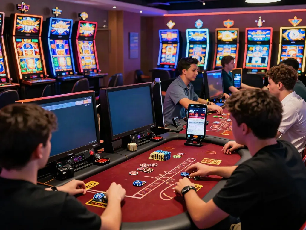 Players immersed in vibrant online casino games on A80 platform.