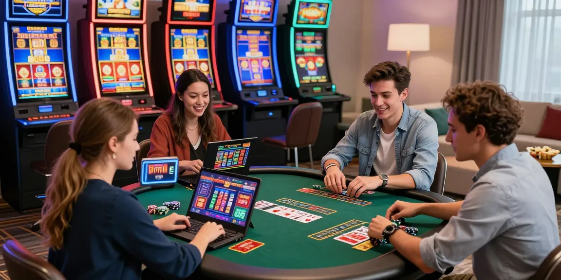 Engaged players at a vibrant online casino enjoying games with credit cards, showcasing https://aisa.org.uk's offerings.
