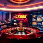 Engaging casino experience at https://xx88.contractors/ featuring roulette, chips, and excited players.