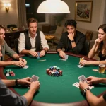 B52CLUB hosts a lively home poker night with friends engaged in strategic gameplay and friendly competition.