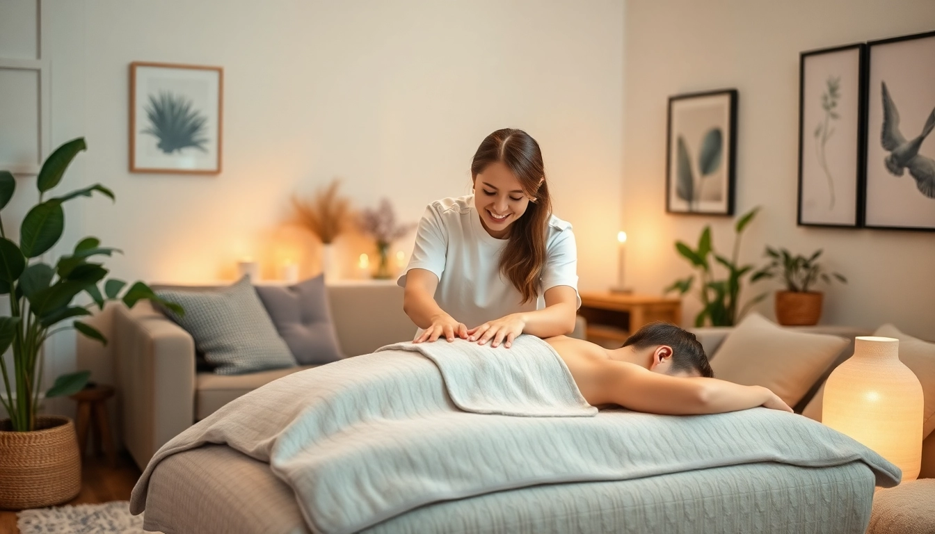 Relaxing 오산출장마사지 experience in a cozy home setting with a young therapist.