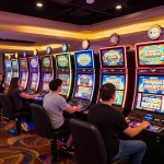 Experience vibrant gaming excitement at https://rr88.select/ with colorful slot machines and engaged players.