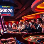 Experience the excitement of slot777 login at a luxury casino with vibrant slot machines.