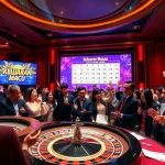 Experience Keluaran Macau live draw excitement with enthusiastic gamblers and casino elements.