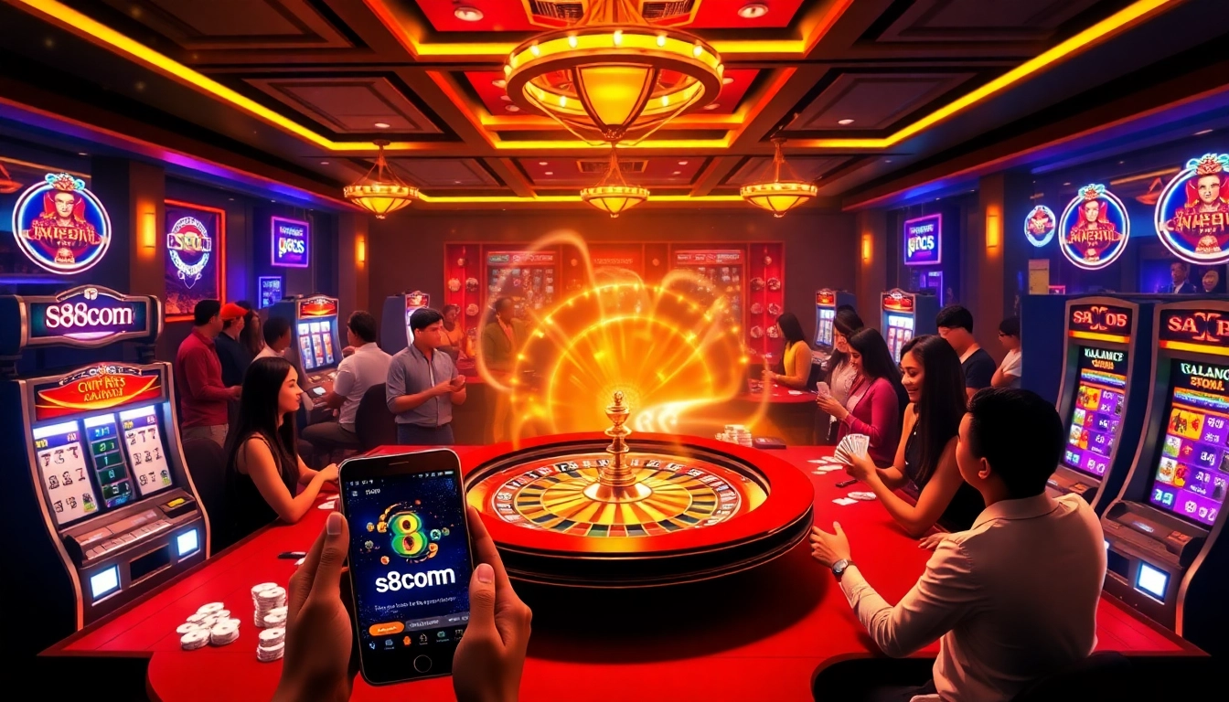 Experience the thrill of gambling with s8com showcased in a vibrant casino scene full of excitement.