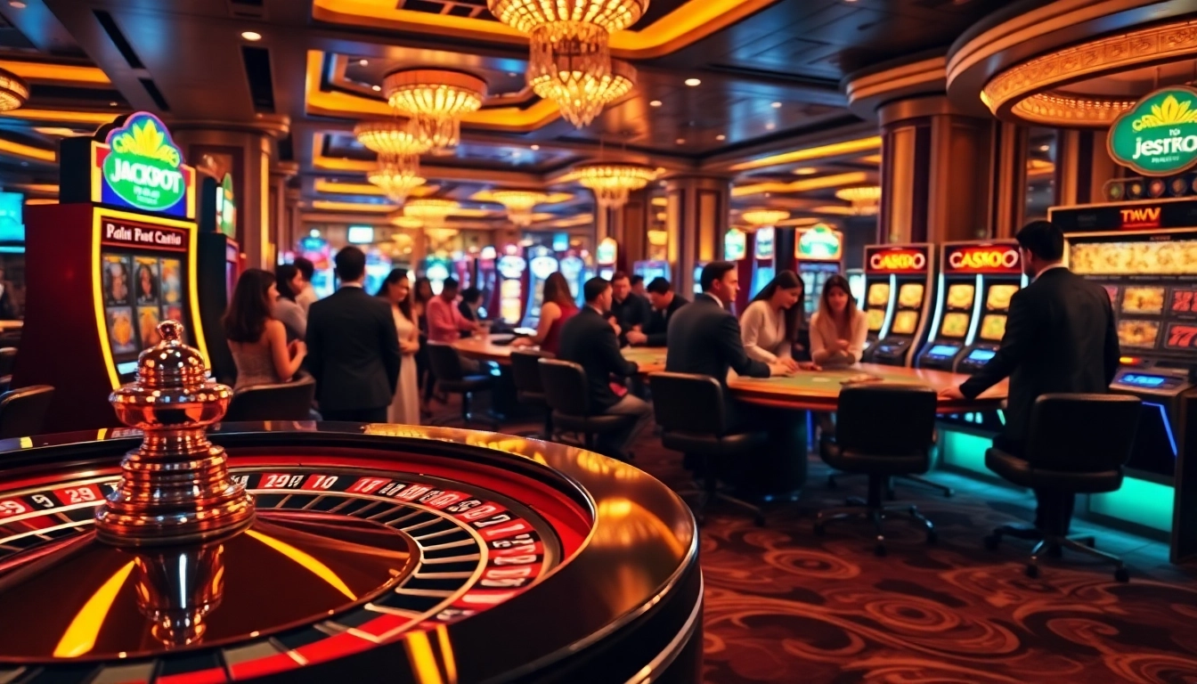Experience the excitement of idnslot with lively casino gameplay featuring roulette and slot machines.