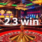 Experience the thrill of winning with 23 win at a vibrant casino, featuring roulette and poker tables.