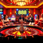 Players enjoying high-stakes gaming at dn 888 casino, featuring roulette and poker elements.