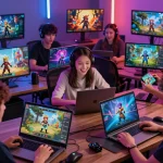 Exciting scene of players enjoying porngames online, showcasing diversity and engagement with interactive genres.