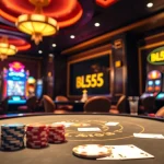 Experience the excitement at BL555 casino with vibrant poker and roulette games in a luxurious setting.