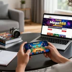 Experience the thrill of download mega888 on your smartphone in a cozy home setting
