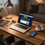 Player engaging with F8BET on a laptop for an enjoyable online betting experience.