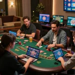 VK88 enthusiasts enjoying live dealer games at home, showcasing strategic gameplay and modern gaming setups.