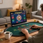 Pemain DASI4D terlibat dengan permainan roulette dealer langsung di laptop, mewakili strategi permainan online.