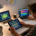 Engaging online gambling experience with DRAGON222 displayed on tablet in a cozy home environment.